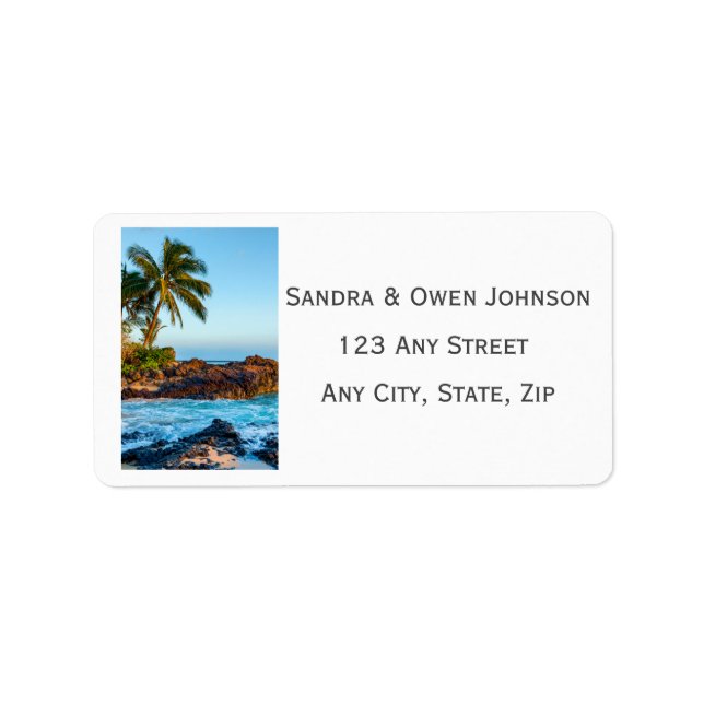 Secret Beach Maui, Tropical, Paradise, Wedding Label (Front)