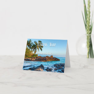 Secret Beach Maui, Tropical, Paradise, Wedding Thank You Card
