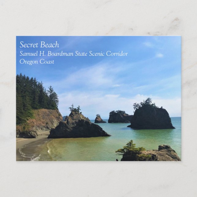 Secret Beach, Samuel H. Boardman, Oregon Postcard (Front)