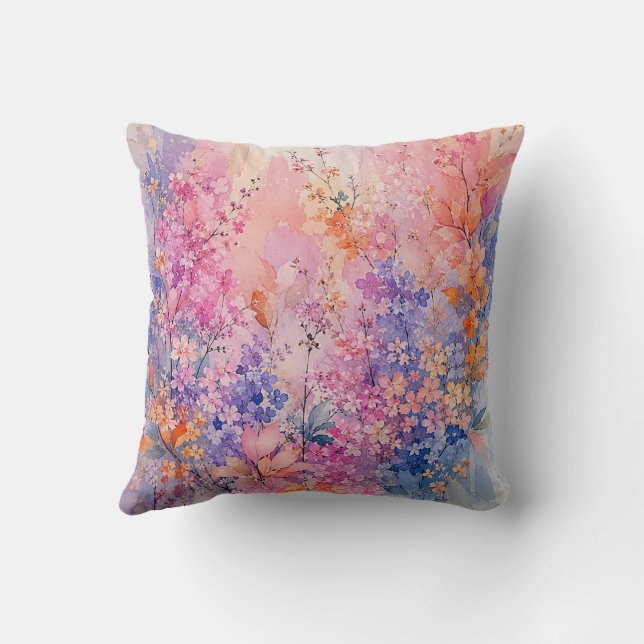Secret Blossom Symphony Throw Pillow (Back)
