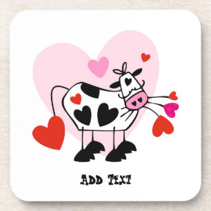 Secret Crush gift idea Love sick Cow Personalized Coaster