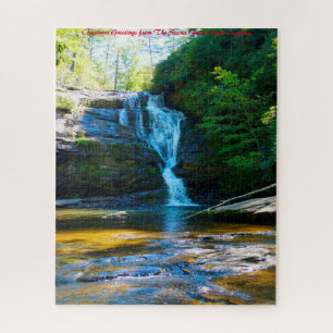 Secret Falls North Carolina.Christmas Greetings Jigsaw Puzzle