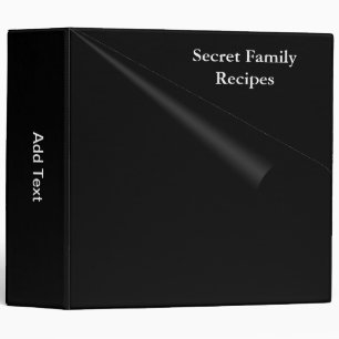 Secret Family Recipes Black Binder