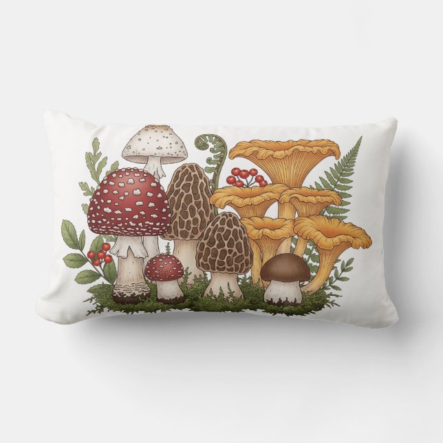 Secret Forest Fungi Lumbar Pillow (Front)