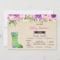 Secret garden baby shower invitation