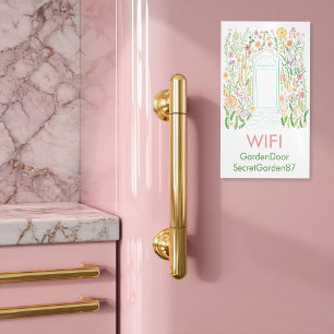 Secret Garden CUSTOM WIFI Password Vacation Rental Magnetic Business Card