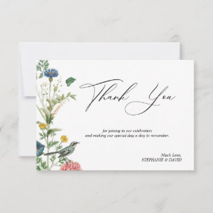 Secret Garden Fleurs sauvages Bird Carte de remerc