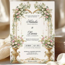 Secret Garden Floral Arch Wedding Invitation