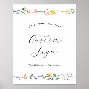 Secret Garden Floral Custom Text Sign