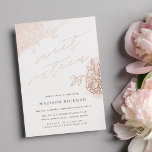 Secret Garden Floral Sweet Sixteen<br><div class="desc">Simple and elegant sweet sixteen invitation features chic modern calligraphy lettering, flanked by vintage style rose gold floral floral outline illustrations on a sheer wash of blush pink watercolor. Personalize with your sweet sixteen details beneath. Elegant floral sweet sixteen party invitations reverse to solid blush pink. Customize the paper type...</div>