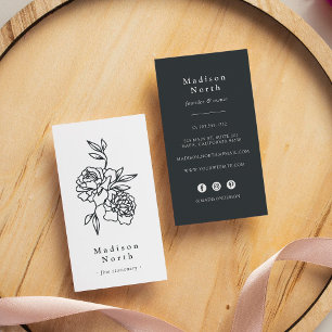 Secret Garden   Floral Vertical Social Media Business Card