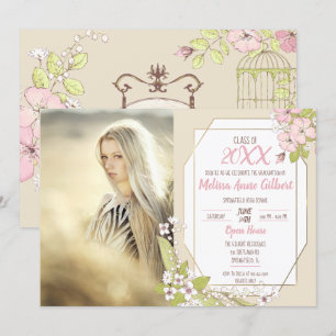 Secret Garden Graduation Party Photo Invitation