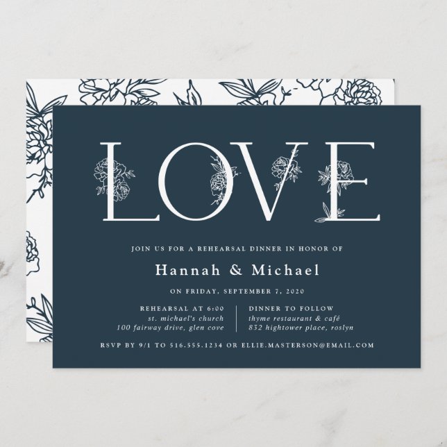 Secret Garden Rehearsal Dinner Invitation (Front/Back)