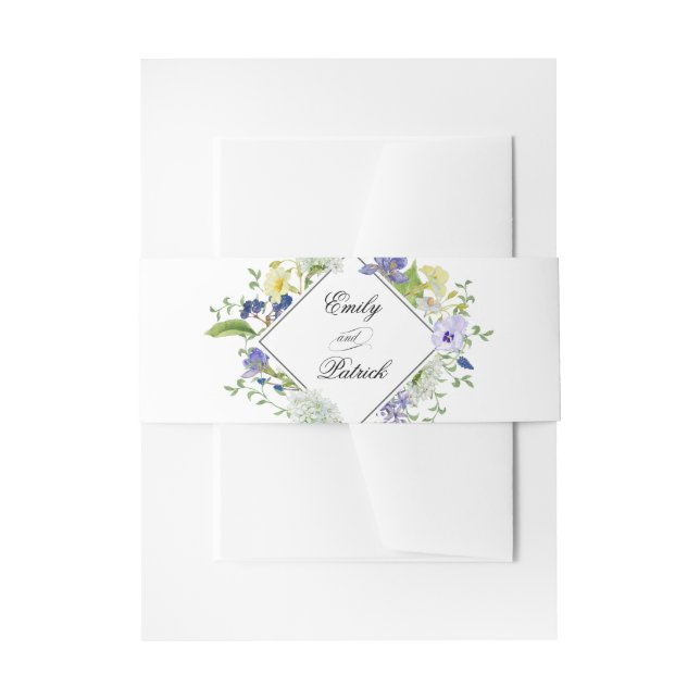 Secret Garden Rustic Wildflowers Wedding Invitation Belly Band (Front Example)