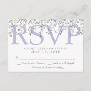 Secret Garden Watercolor Floral Lilac RSVP