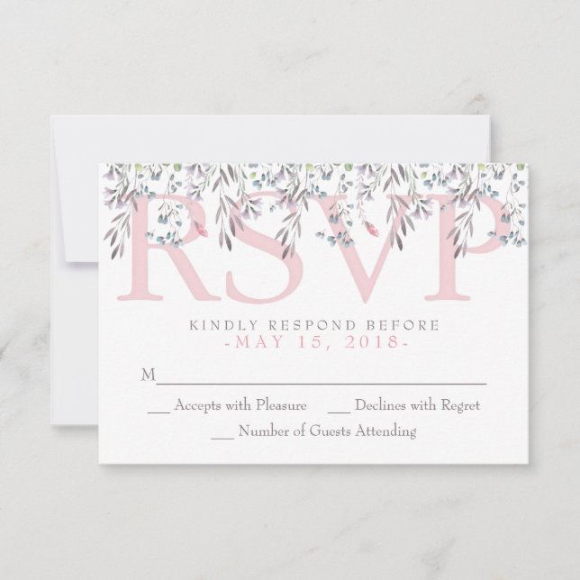 Secret Garden Watercolor Floral RSVP Card (Front)