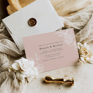 Secret Garden Wedding Invitation   Blush