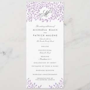 Secret Garden Wedding Programs - Orchid