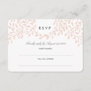 Secret Garden Wedding RSVP - Blush Card