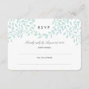 Secret Garden Wedding RSVP - Mint Card