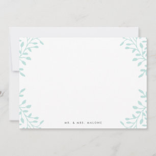 Secret Garden Wedding Stationery - Mint Note Card