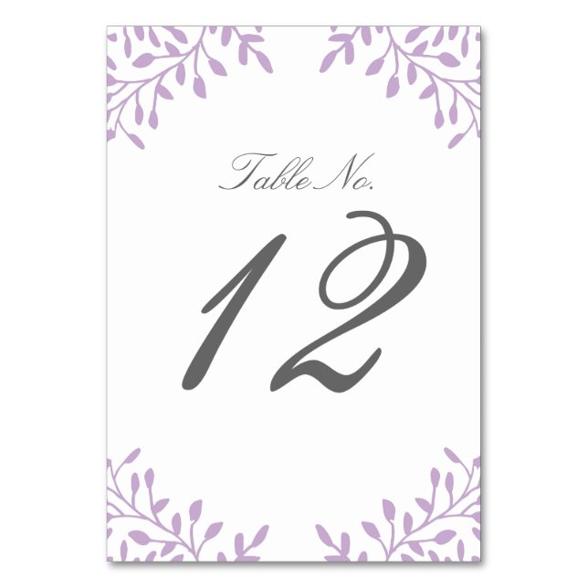 Secret Garden Wedding Table Number - Orchid (Front)