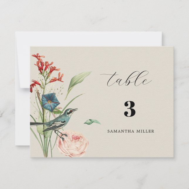 Secret Garden Wildflowers Escort Card (Front)