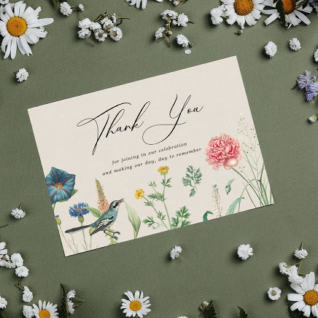 Secret Garden WildFlowers Frame Thank You Card (Creator Uploaded)