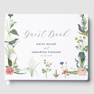 Secret Garden Wildflowers Frame Wedding Guest Book