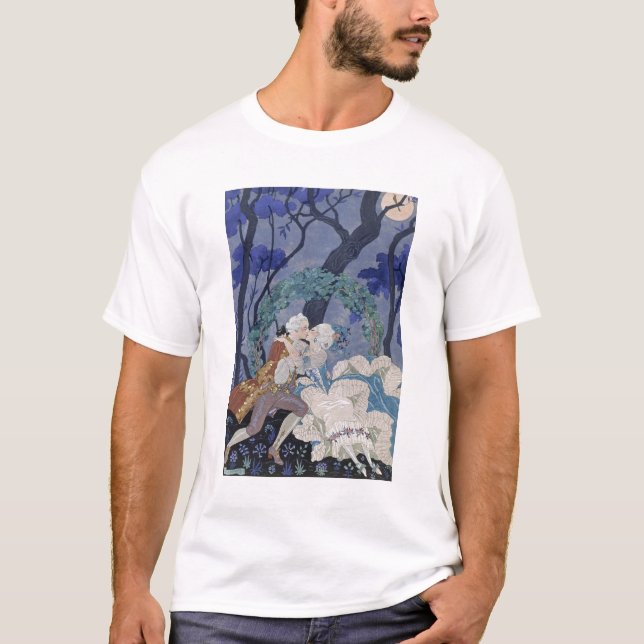 Secret Kiss, illustration for 'Fetes Galantes' by T-Shirt (Front)