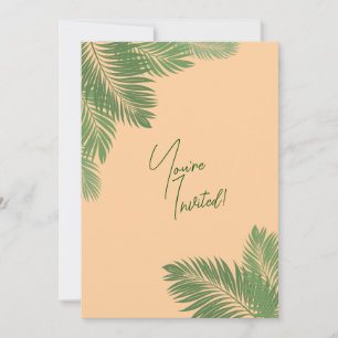 Secret Mysterious Tropical Leaves QR Invitation