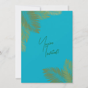 Secret Mysterious Tropical Leaves QR Invitation