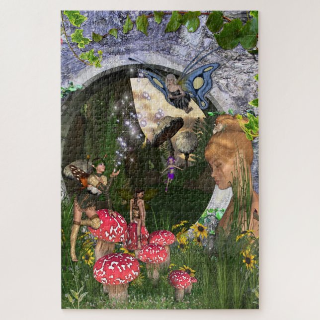 Secret Mystical Fairy Garden Jigsaw Puzzle (Vertical)