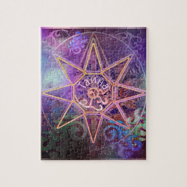 Secret Nebula Star Map Elegant Mandala in Purple Jigsaw Puzzle (Vertical)