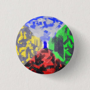 Secret Room Modern Abstract original Colourful Art 1 Inch Round Button