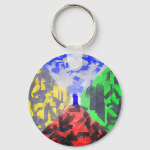 Secret Room Modern Abstract original Colourful Art Keychain