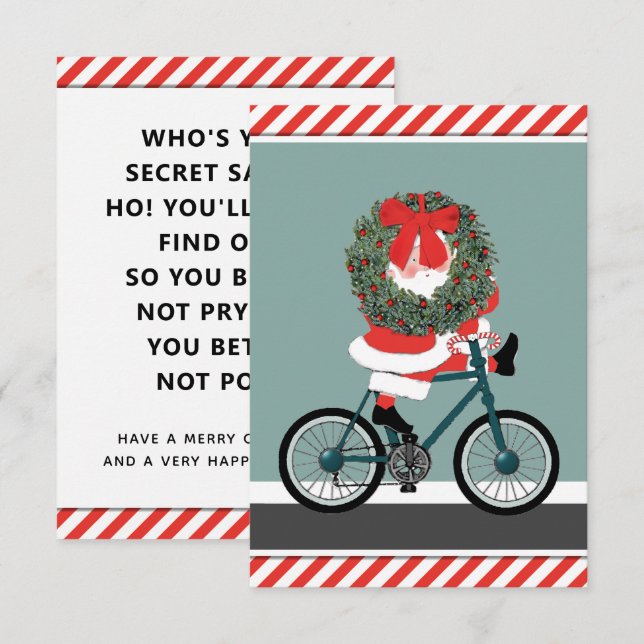 Secret Santa Christmas Cards (Front/Back)