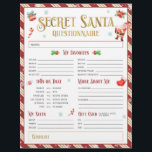 Secret Santa Christmas Gift Exchange Questionnaire Flyer<br><div class="desc">Make gift-giving easy with this Secret Santa Questionnaire! Discover perfect gift ideas and add fun to your holiday exchange.</div>