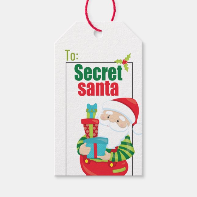 Secret Santa Christmas Gift Tags (Front)