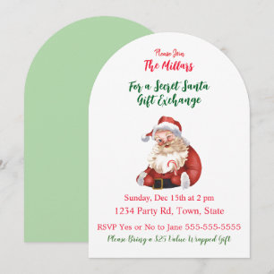 SECRET SANTA Christmas Party Invitation