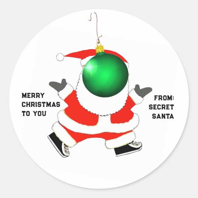 Secret Santa Classic Round Sticker (Front)