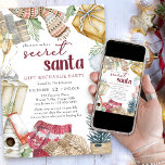Secret Santa Cozy Christmas Gift Exchange Party Invitation<br><div class="desc">Secret Santa gift exchange party which you can customize with your own rules and instructions. Watercolor design with handwritten title and Scandinavian hygge style, cozy sweater weather gifts. Neutral design in muted shades of red green and gold - perfect for rustic country christmas theme or winter holiday party. Please browse...</div>