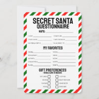 Secret Santa Gift Questionnaire