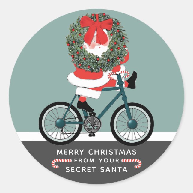 Secret Santa Gift Tag Classic Round Sticker (Front)