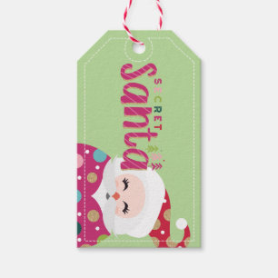 Secret Santa Illustrative Colourful Christmas Gift Tags