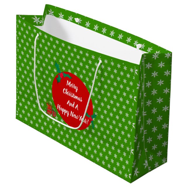 Secret Santa Tool Kit - Gift wrapping set Large Gift Bag (Front Angled)