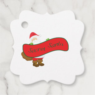 Secret Santa with Santa Figure Favour Tags