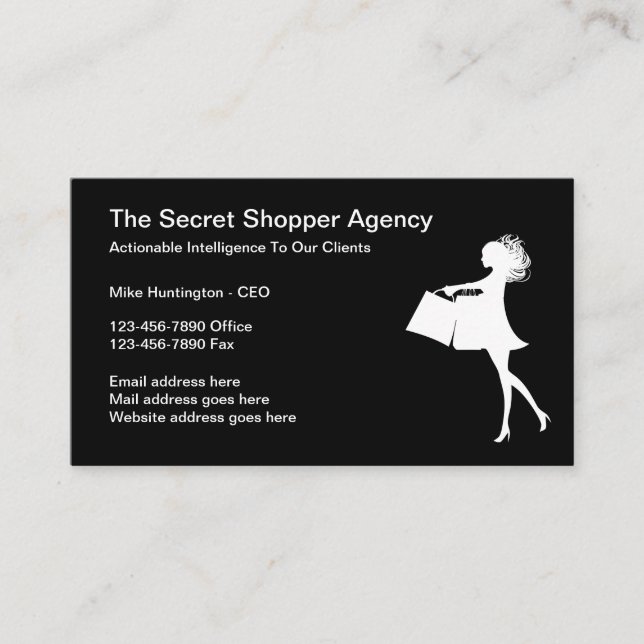 Secret Shopper Business Services Business Card (Front)