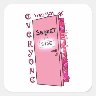 Secret side square sticker