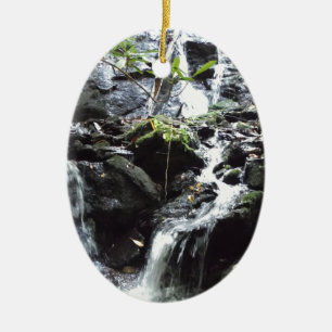 Secret Smoky Mountain Waterfall Ceramic Ornament